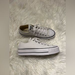 Women’s white platform converse